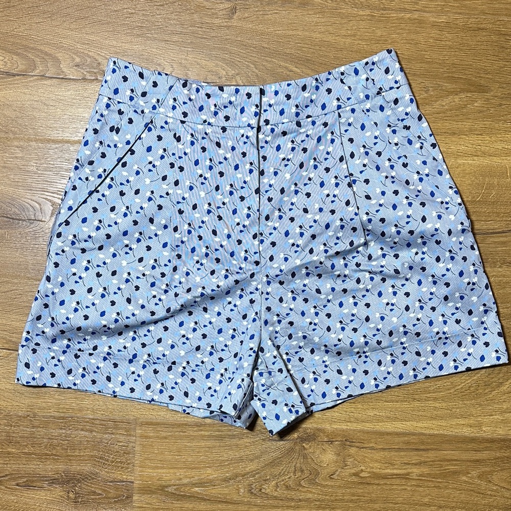 Piazza Sempione Light Blue Julia Patterned Shorts Size 42 (6)